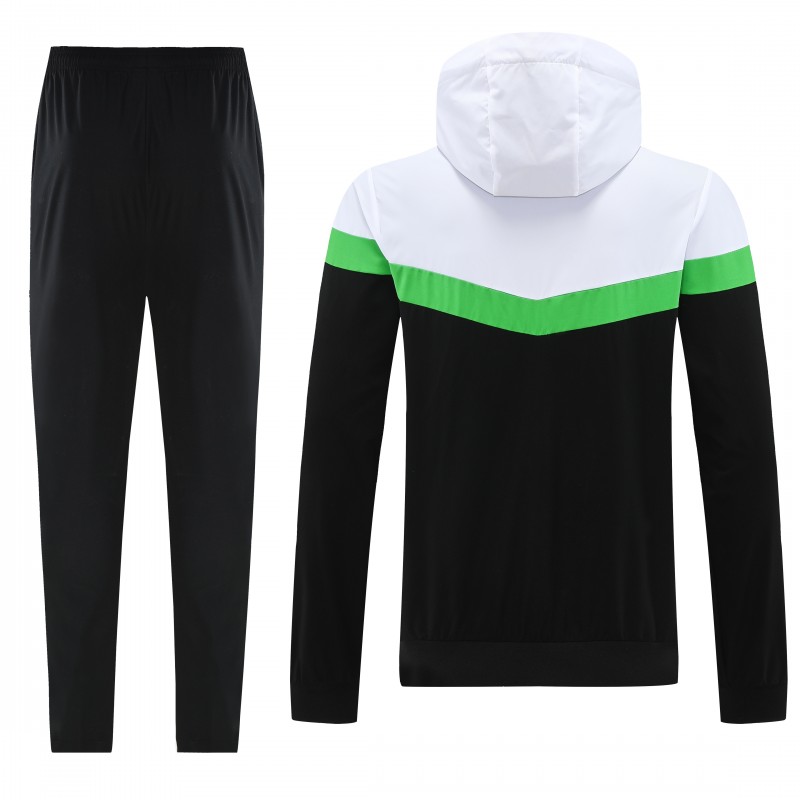 25/26 Real Betis White Black Green  Full zipper Jacket Tracksuit+ long pants