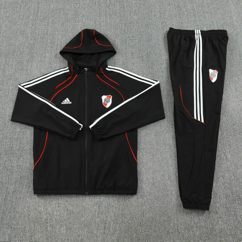 25/26 River Plate Black Full zipper Jacket Tracksuit+ long pants