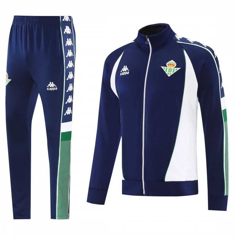 26/27 Real Betis x Kappa Navy Blue  Full Zipper Jacket Tracksuit + Long Pants
