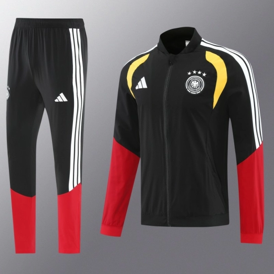 2026 Germany Black Full Windbreaker + Long Pants
