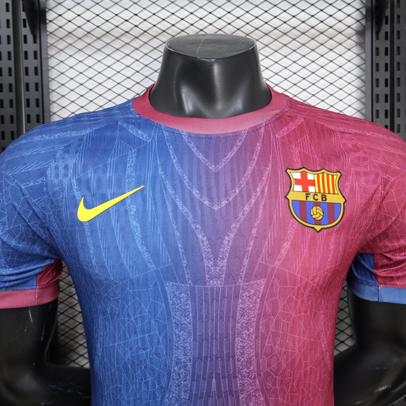 Player Version 25/26 FC Barcelona Blue & Burgundy with Geometric Gradient Pattern Jersey