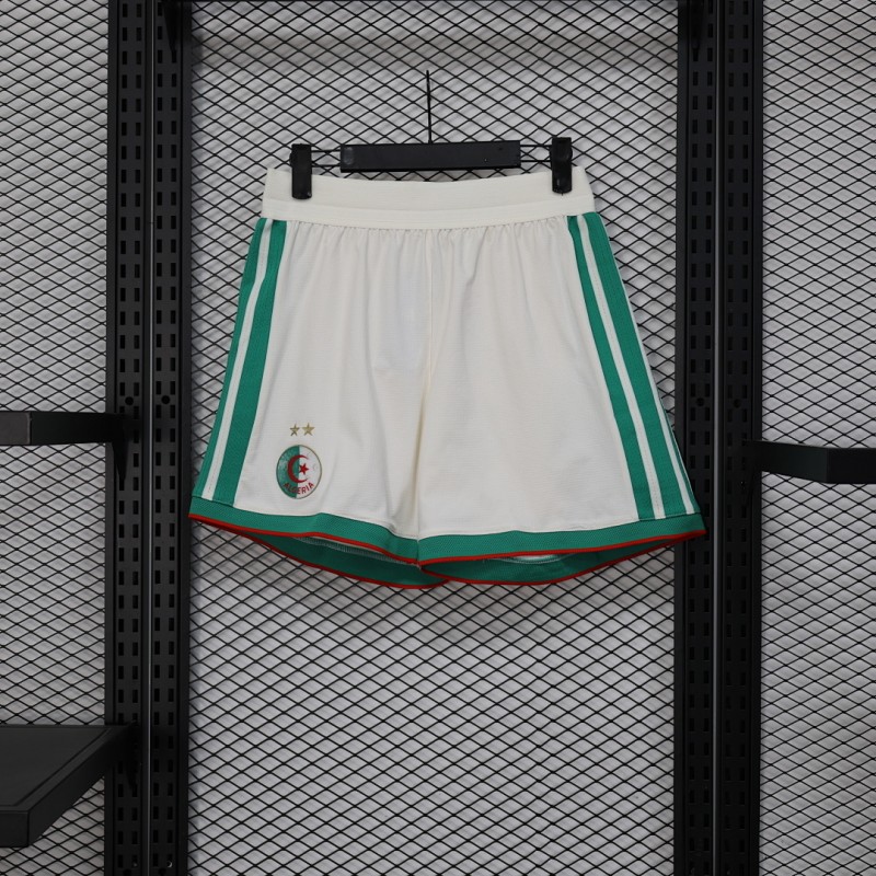 2026 Player Version Algeria White with Green Side Stripes Shorts