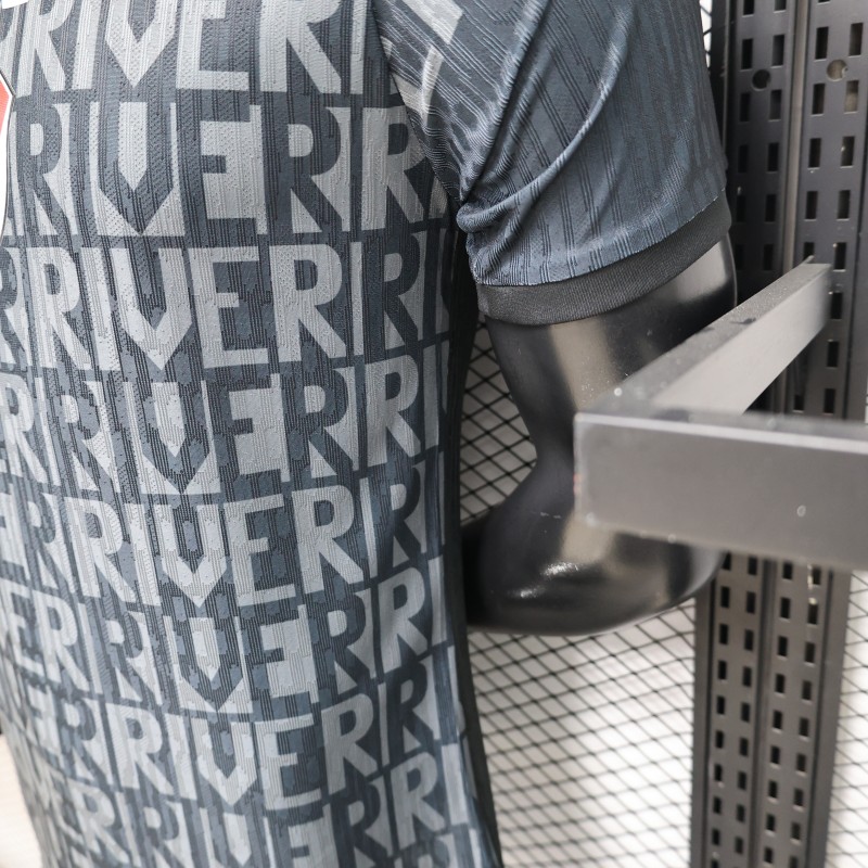Player Version 26/27 River Plate Away Black with All-Over Letter Print Jersey