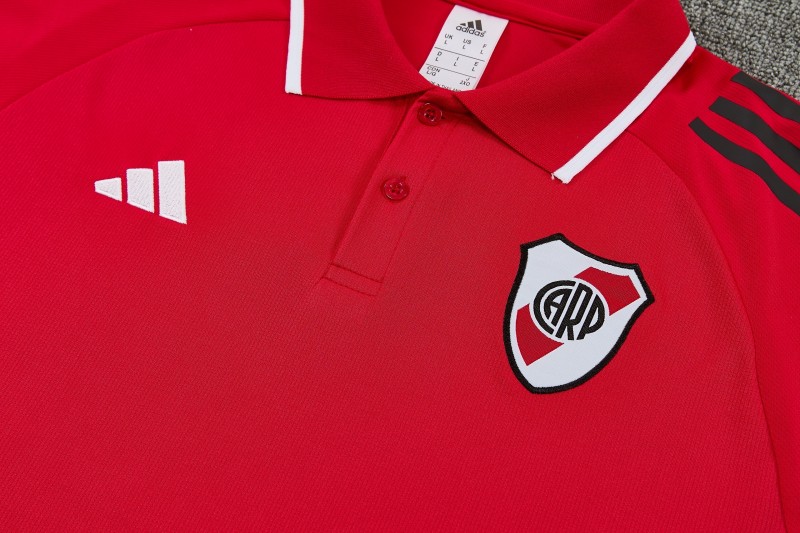 26/27 River Plate Red Polo Training Shirt + Long Pants Tracksuit