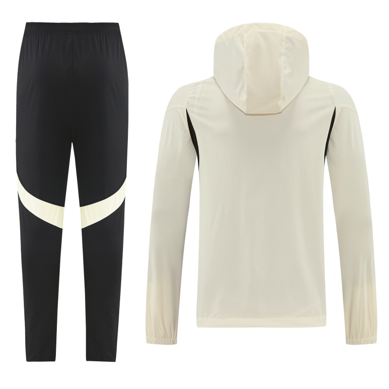 26/27 Liverpool Cream Full Zipper Hooded Jacket Tracksuit + Black Long Pants
