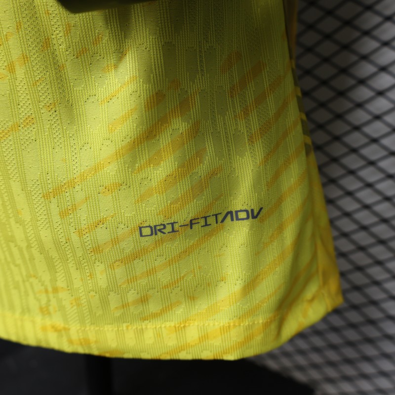 Player Version 2026 Brazil Yellow with Green Ink Splash Special Edition Home Jersey
