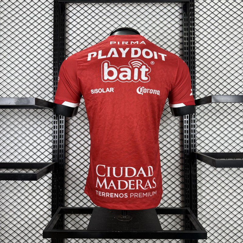 Player Version 25/26 Club Necaxa away Red with Gold Geometric Lightning Pattern Jersey
