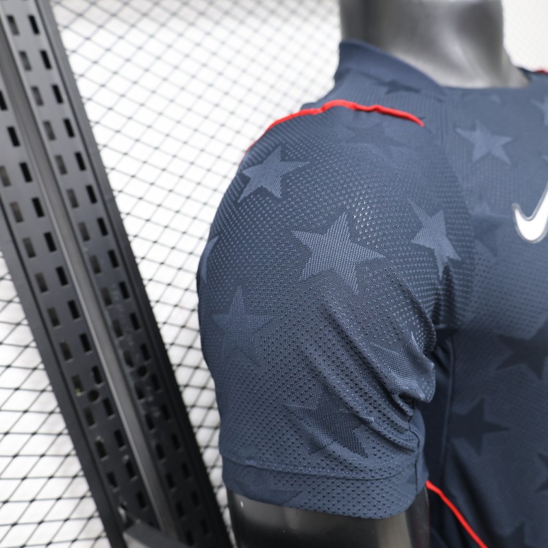 Player Version 2026 USA Navy Blue with All-Over Star Pattern Away Jersey