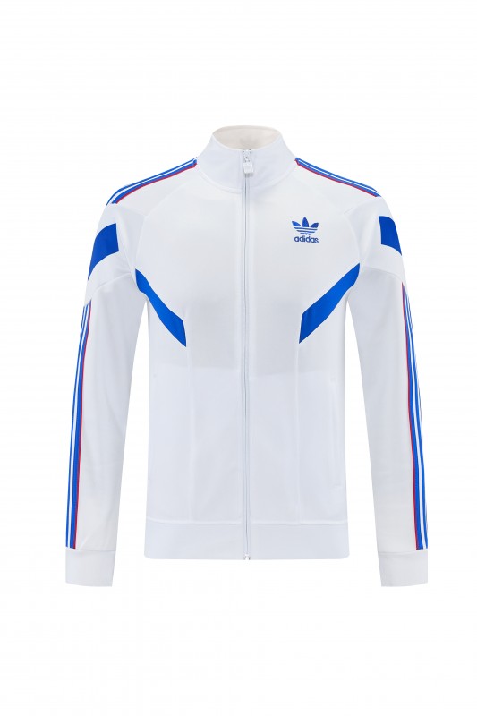 2026/27 Adidas Originals  White Full Zipper Jacket Tracksuit + Navy Blue Long Pants