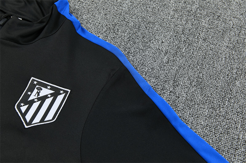 2026 Atletico Madrid Black Half Zipper Jacket Tracksuit + Long Pants