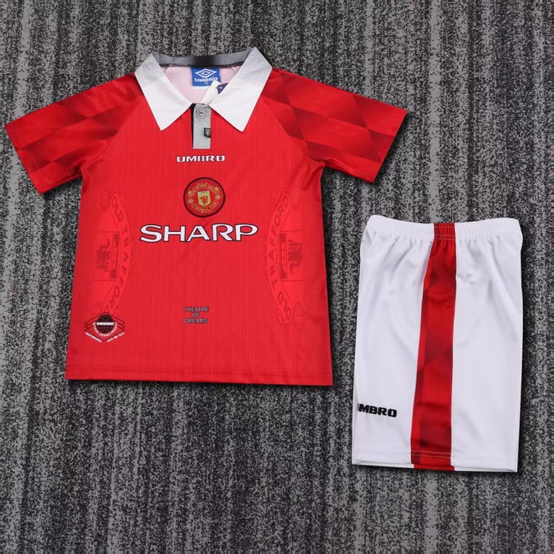 Retro Kids  96/97 Manchester United Home Jersey