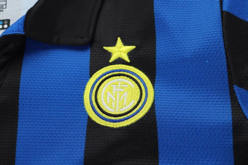 Retro 98/99 Kids  Inter Milan Blue & Black Stripe Home Jersey