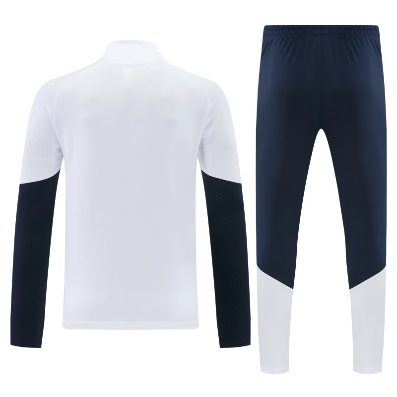 26/27 Real Madrid  White  Half Zipper Jacket Tracksuit + Long Pants