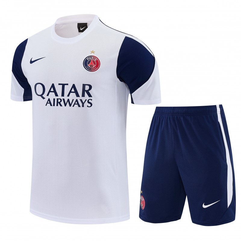 26/27 Paris Saint-Germain White Short Sleeve+Soccer Shorts