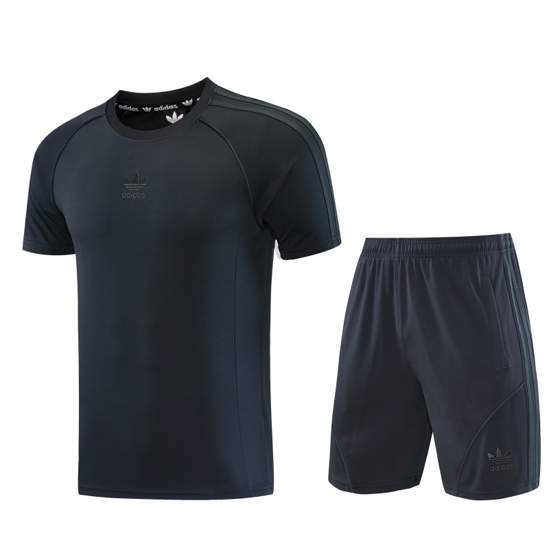 26/27 Adidas AD15 Dark Grey Short Sleeve+Soccer Shorts
