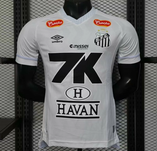 Player Version 25/26 Santos Home Jersey With Full Sponsors