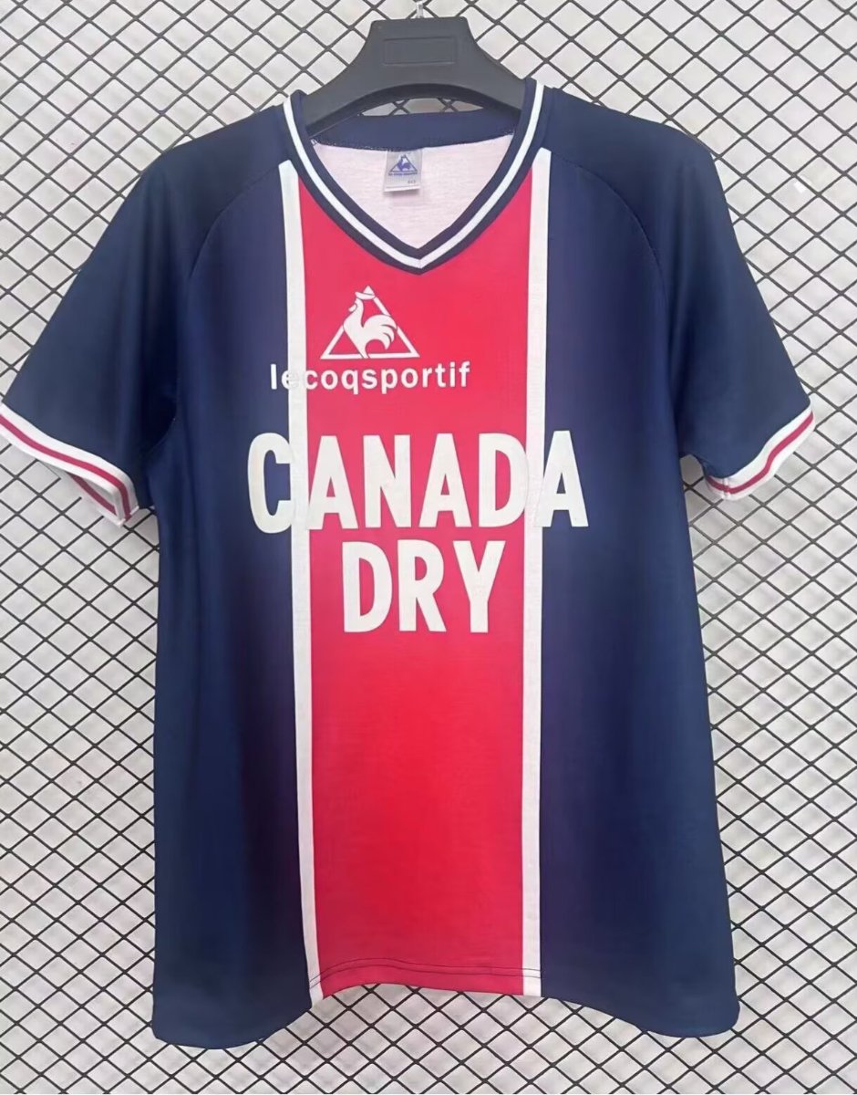 Retro 74/75 PSG Home Cotton Jersey With Velvet Sponsor