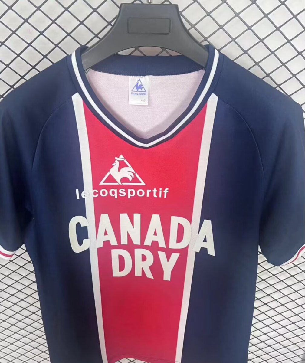 Retro 74/75 PSG Home Cotton Jersey With Velvet Sponsor