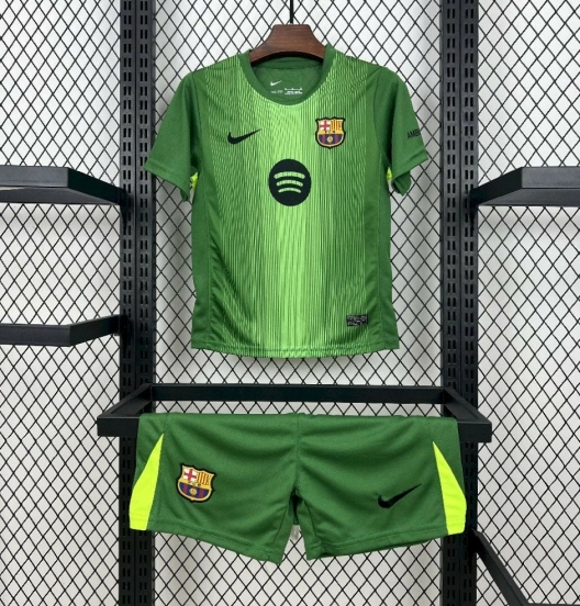 2025/26 Kids Barcelona Goalkeeper Green Kit