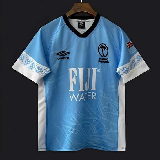 2026 Fiji Flying Fijians Sky Blue with Indigenous Patterns Jersey