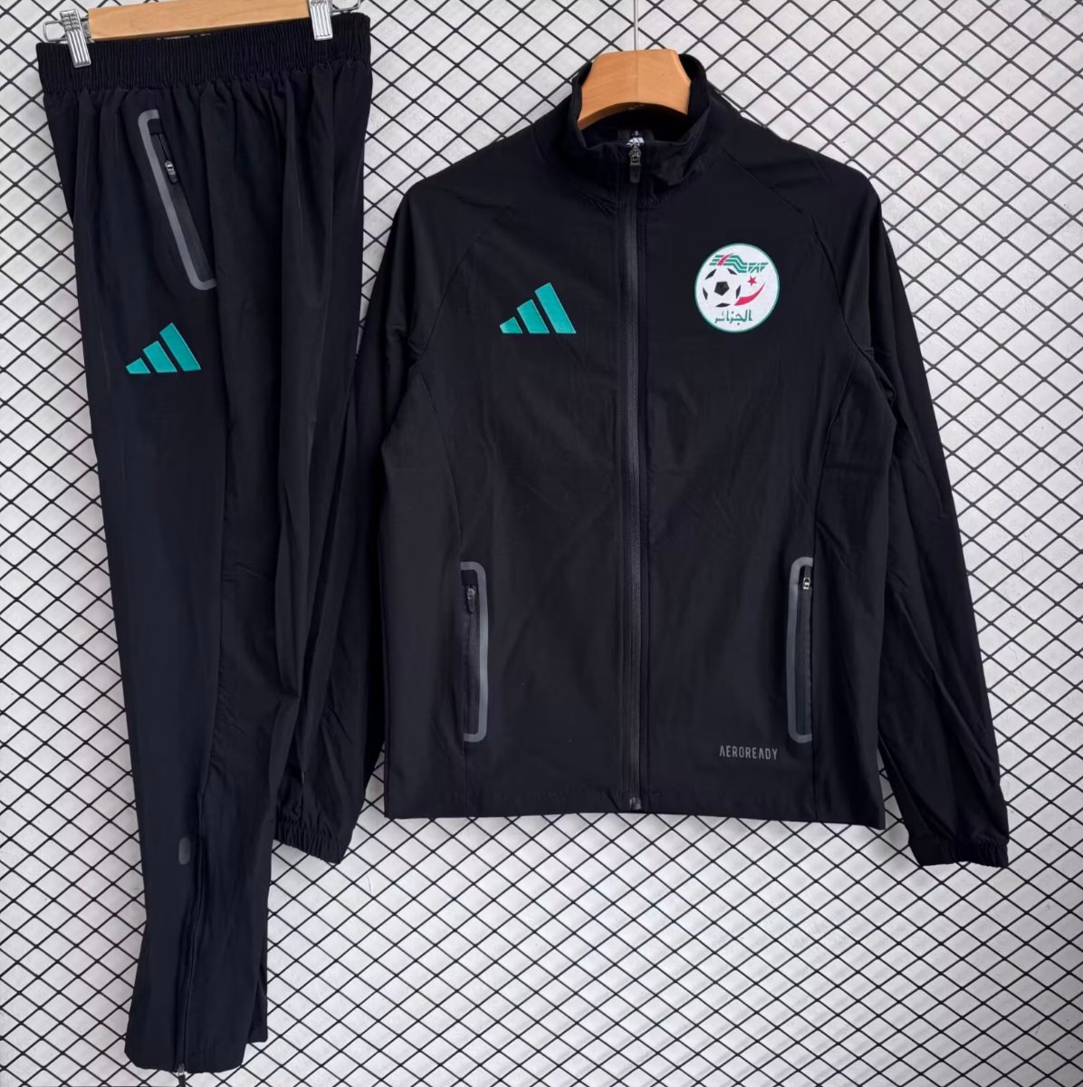 25/26 Algeria National Team Black Full zipper Jacket Tracksuit+ long pants