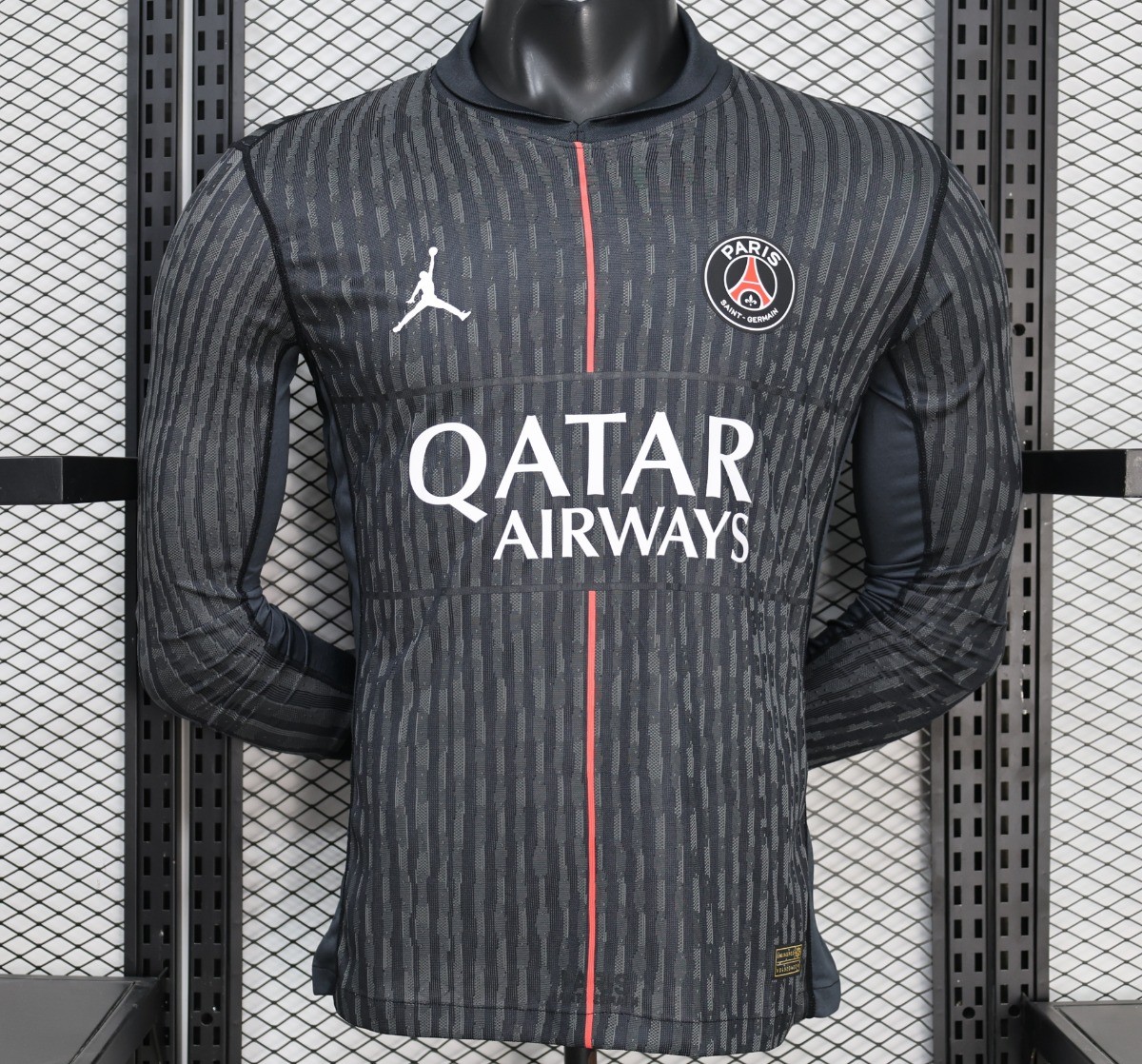 Player Version PSG 25/26 Paris Saint-Germain Black with Grey  Long Sleeve Jersey