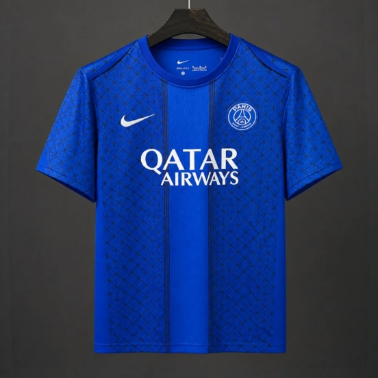 25/26 PSG Academy Pro Pre-Match Blue Paris Saint-Germain Geometric Pattern Pre-Match Jersey