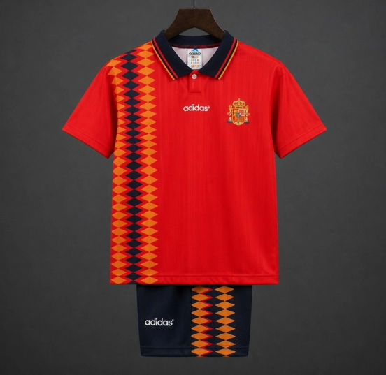 Retro Kids 1994 Spain Home Jersey