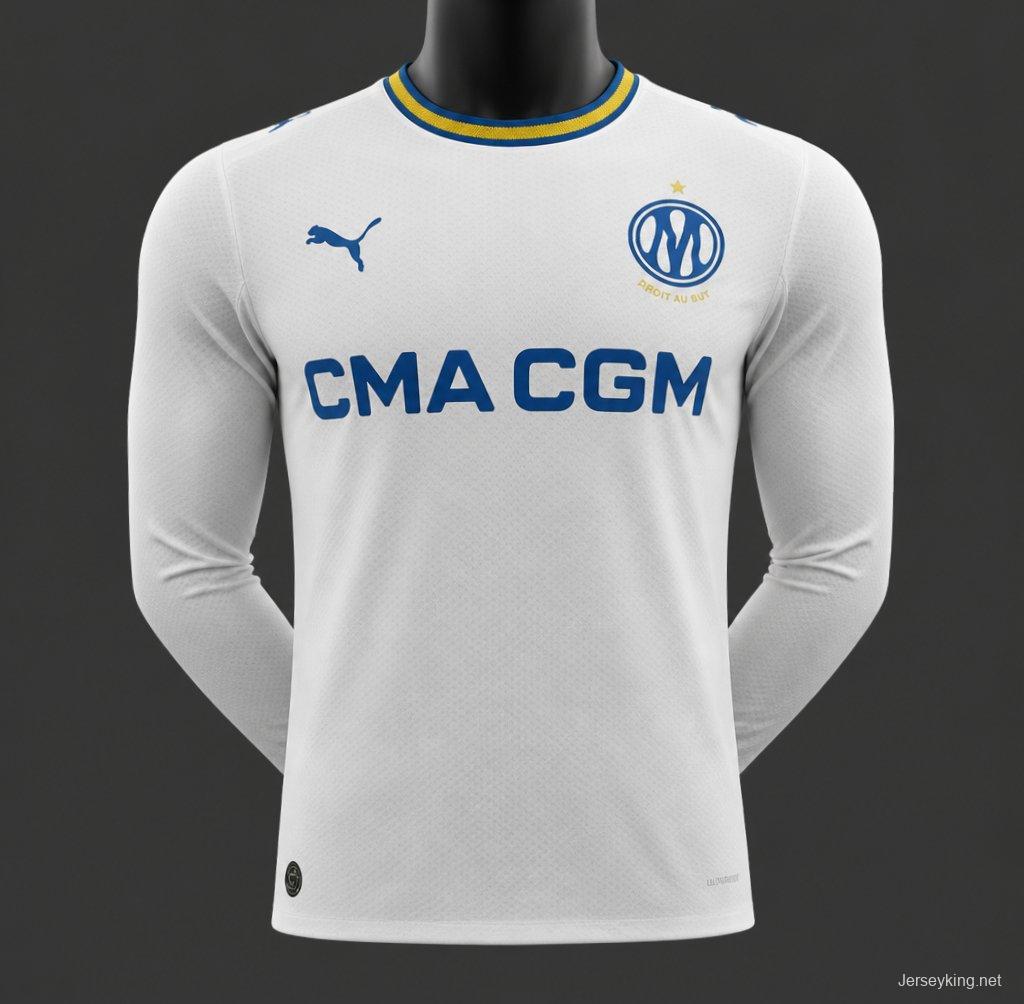 Player Version 26/27 Olympique Marseille Home White Long Sleeve Jersey