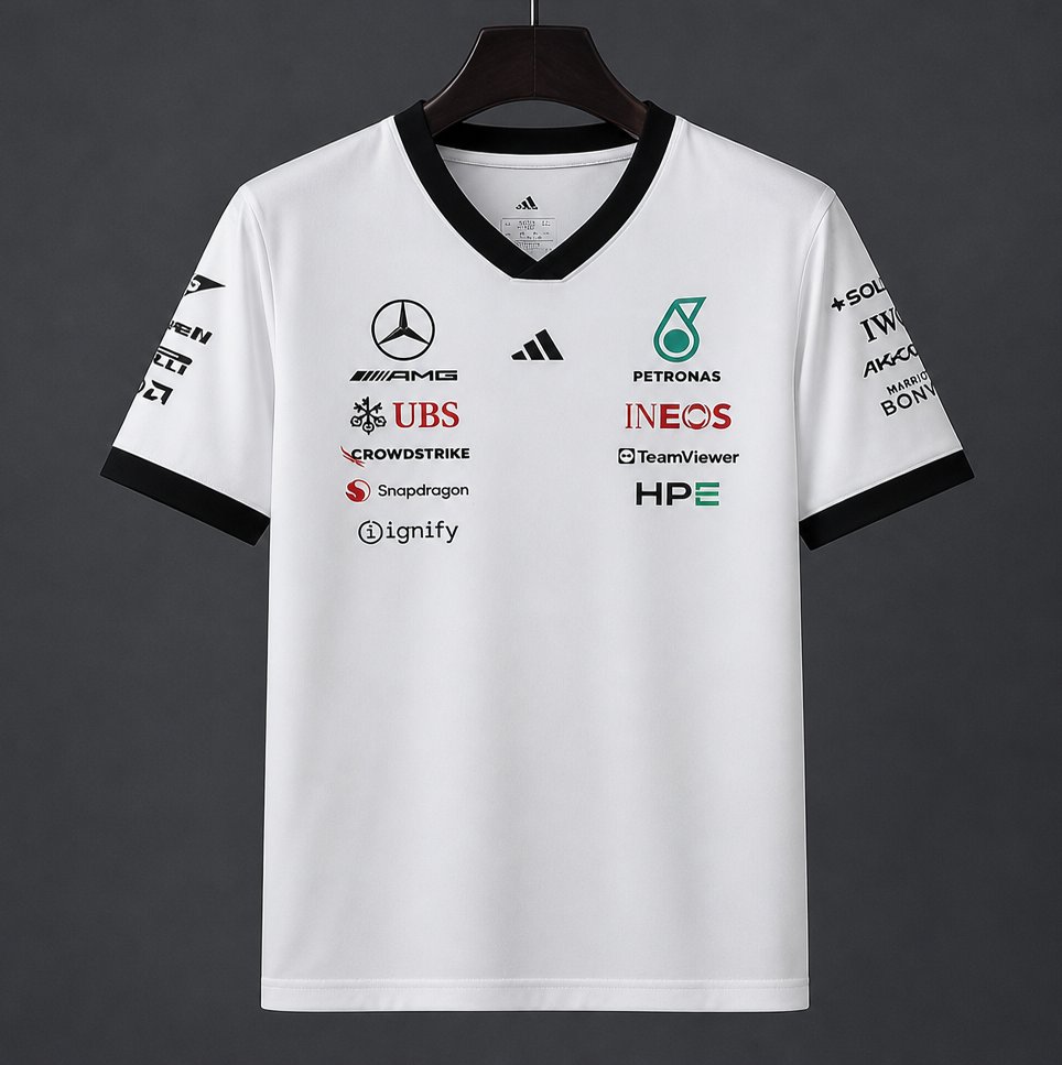 2026 F1 Mercedes-AMG Petronas F1 Team White Training Jersey