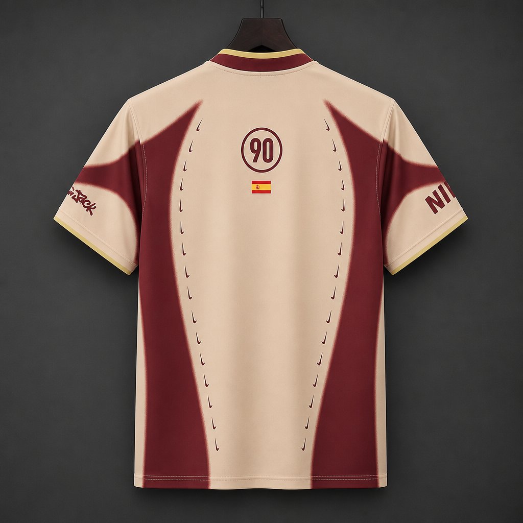 2026 Spain x Travis Scott Cactus Jack Total 90 Retro Cream/Maroon Jersey